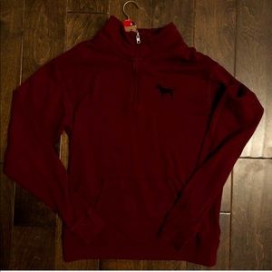 PINK maroon half zip hoodie